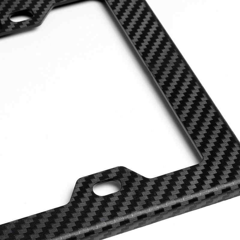 Mugen Carbon Fiber Look ABS License Plate Frame with Emblem x2