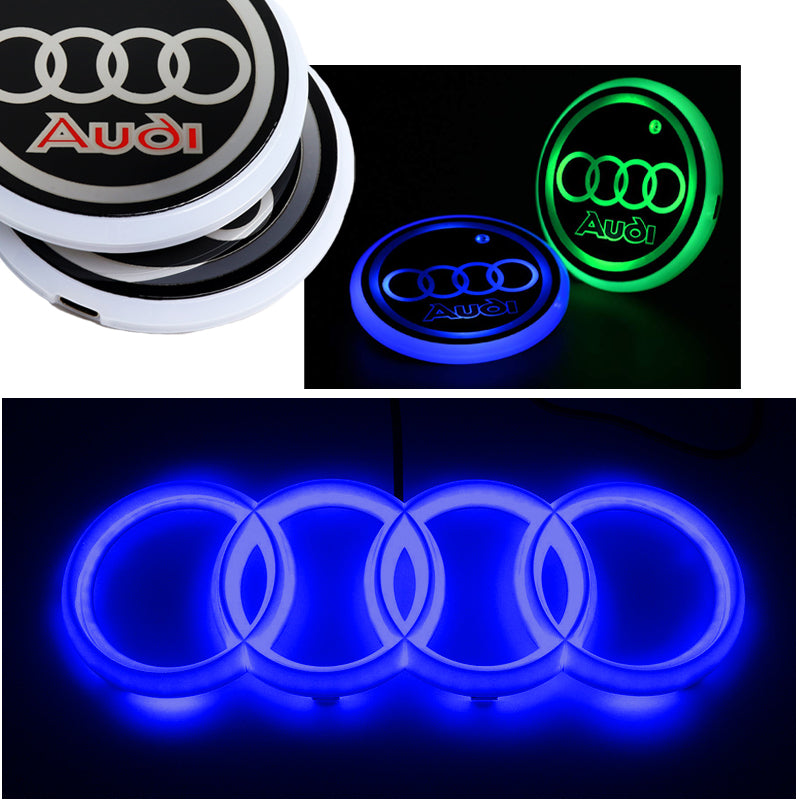 Red LED Light Emblem Audi A1 A3 A4 A5 A6 A7 Q3 Q5 Q7 Chrome Front