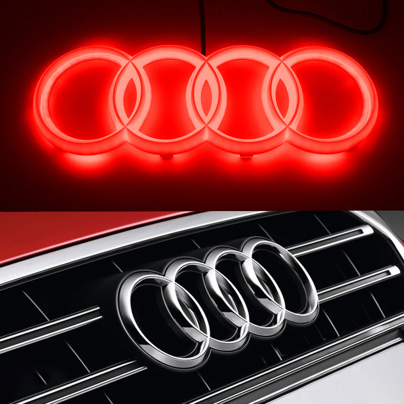 AUDI Emblem LED Light Front Glow Logo Badge Rings Black Grill A3 A4 A5 A6  for sale online