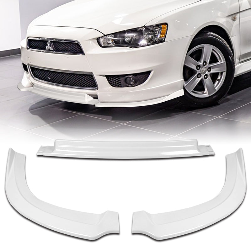 For 2008-2015 Mitsubishi Lancer RA-Style 3-PCS Painted White Front