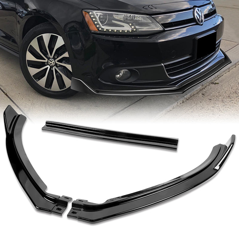 2011 - 2014 Volkswagen VW Jetta Painted Black 3-Piece Front Bumper