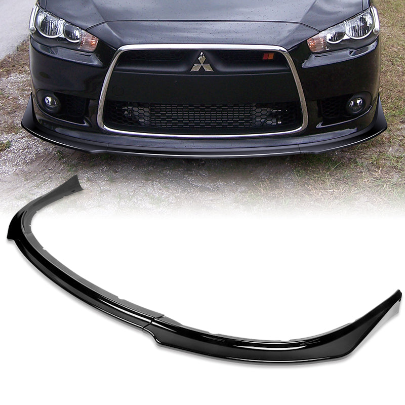 For Mitsubishi Lancer universal Front Bumper Lip Spoiler Body Kit Glossy  black