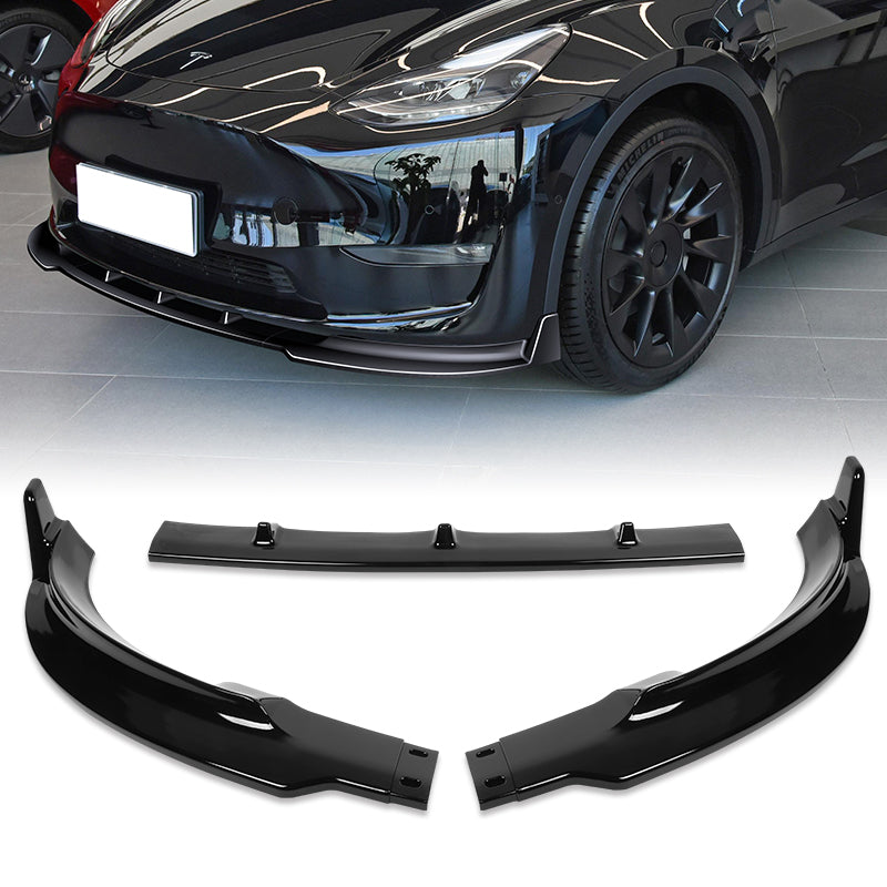 2020 - 2022 Tesla Model Y STP-Style Painted Black 3pcs Front