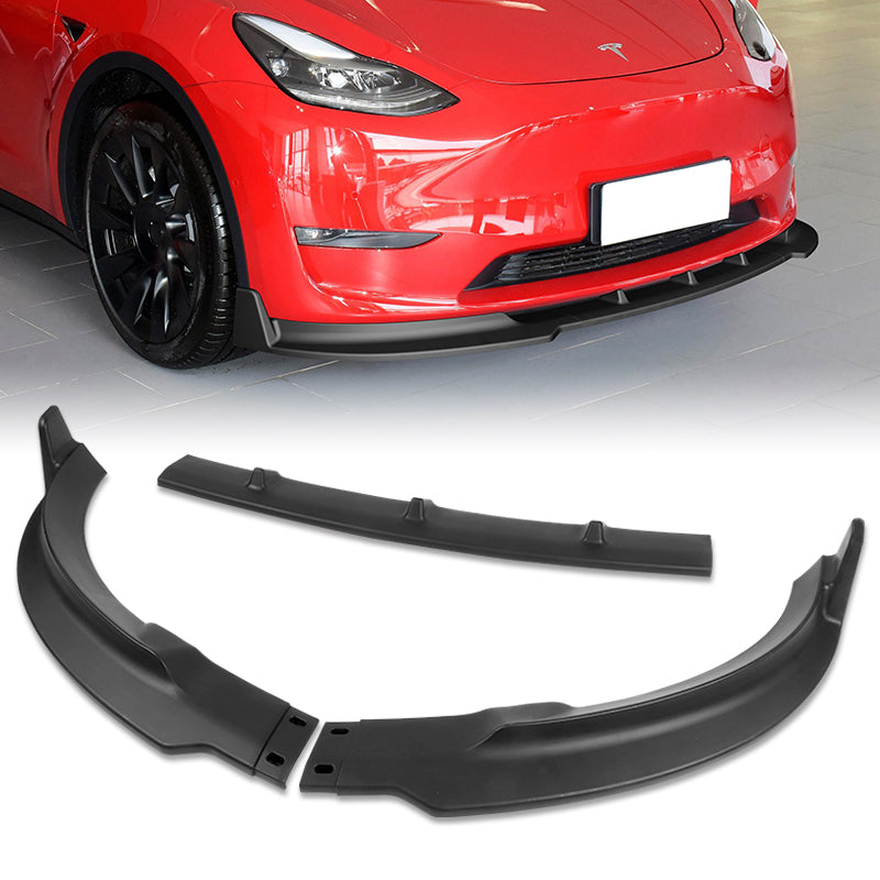 2020 - 2022 Tesla Model Y STP-Style Unpainted Black 3pcs Front