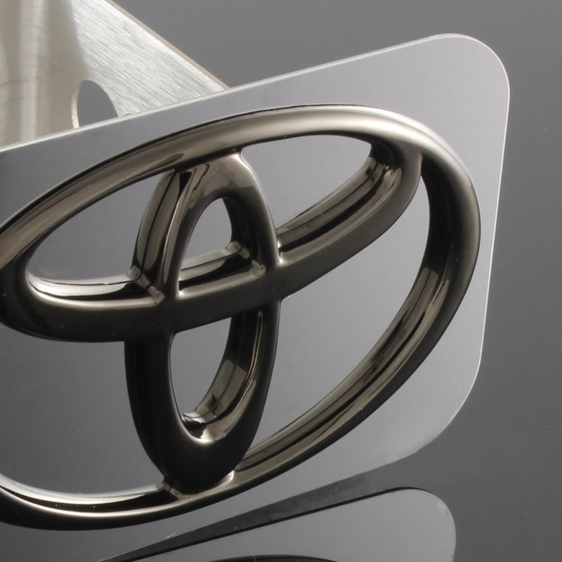 TOYOTA Gun Metal 3D Black Pearl Logo Stainless Steel Hitch Cover