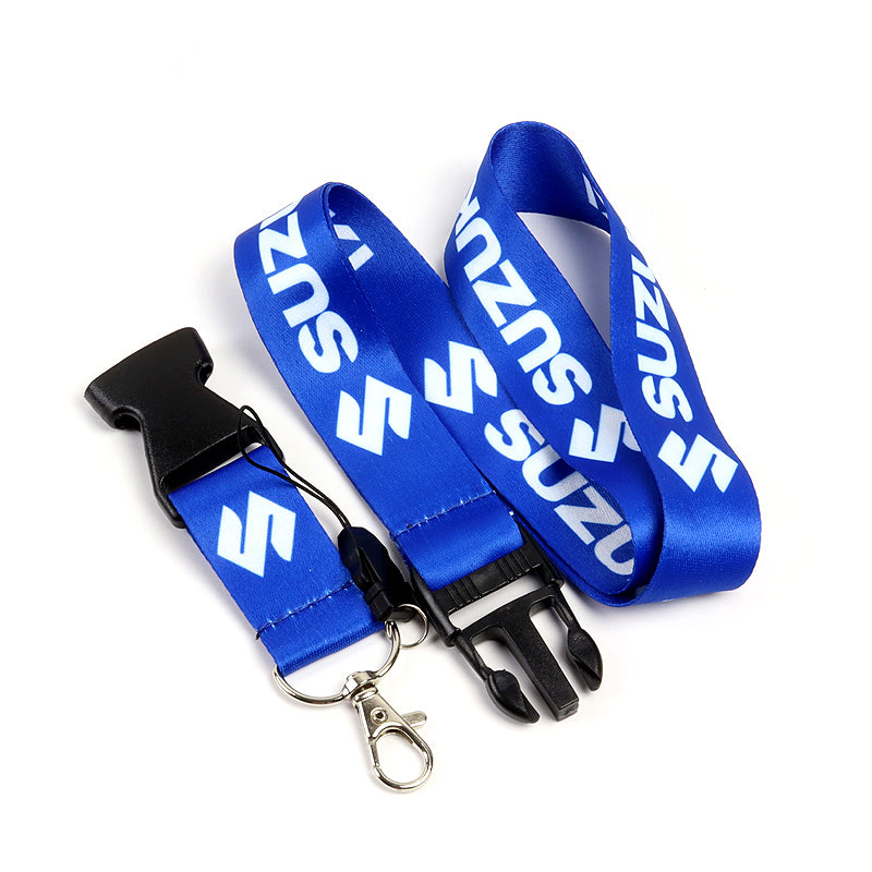 for Suzuki Racing Blue Biker Keychain Lanyard Motorcycle Key Chain Strap Tag