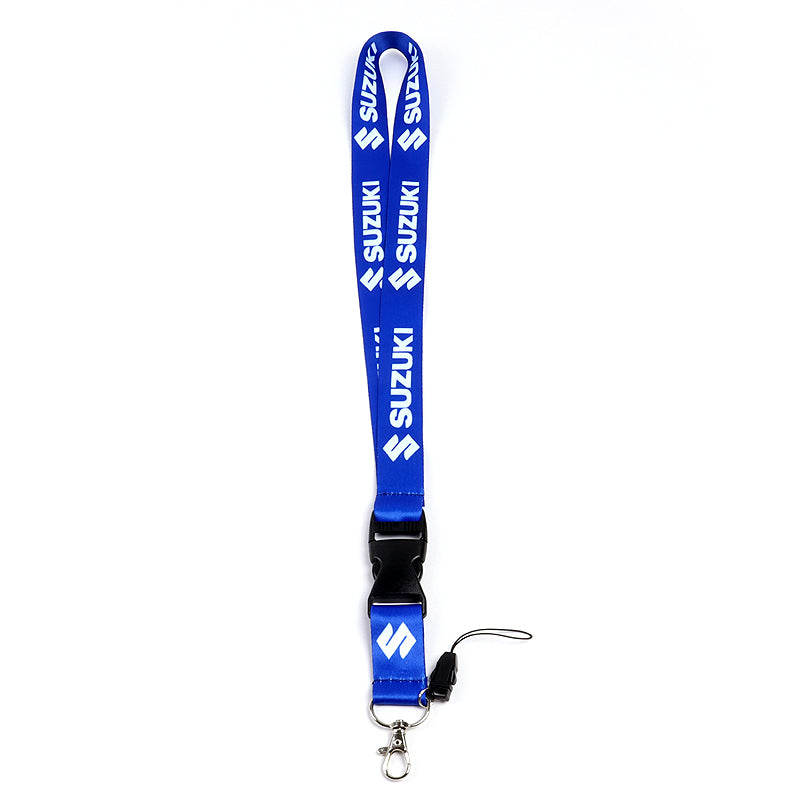 for Suzuki Racing Blue Biker Keychain Lanyard Motorcycle Key Chain Strap Tag