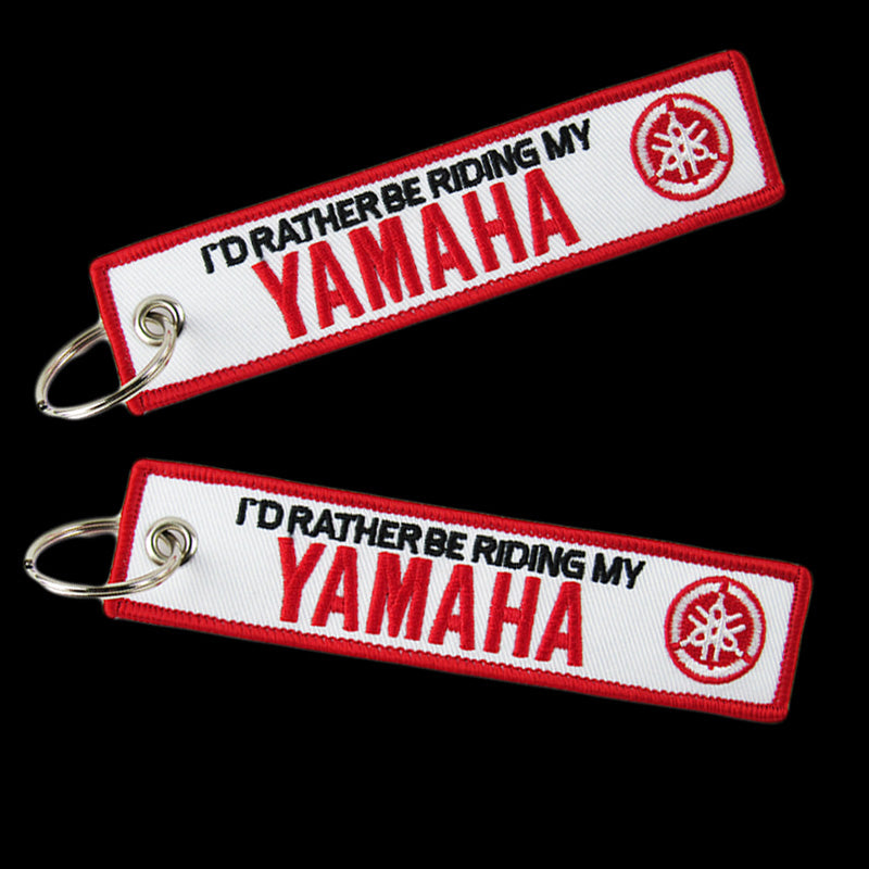 For YAMAHA DOUBLE SIDED EMBROIDERED WHITE KEY TAG KEYCHAIN CELL HOLDER –  MAKOTO_JDM