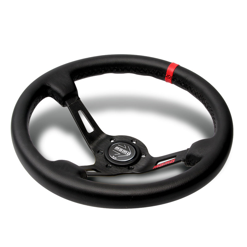 Red Line 350mm MOMO Racing Deep Dish Steering Wheel Microfiber Leather For  Silver Grey momo hub