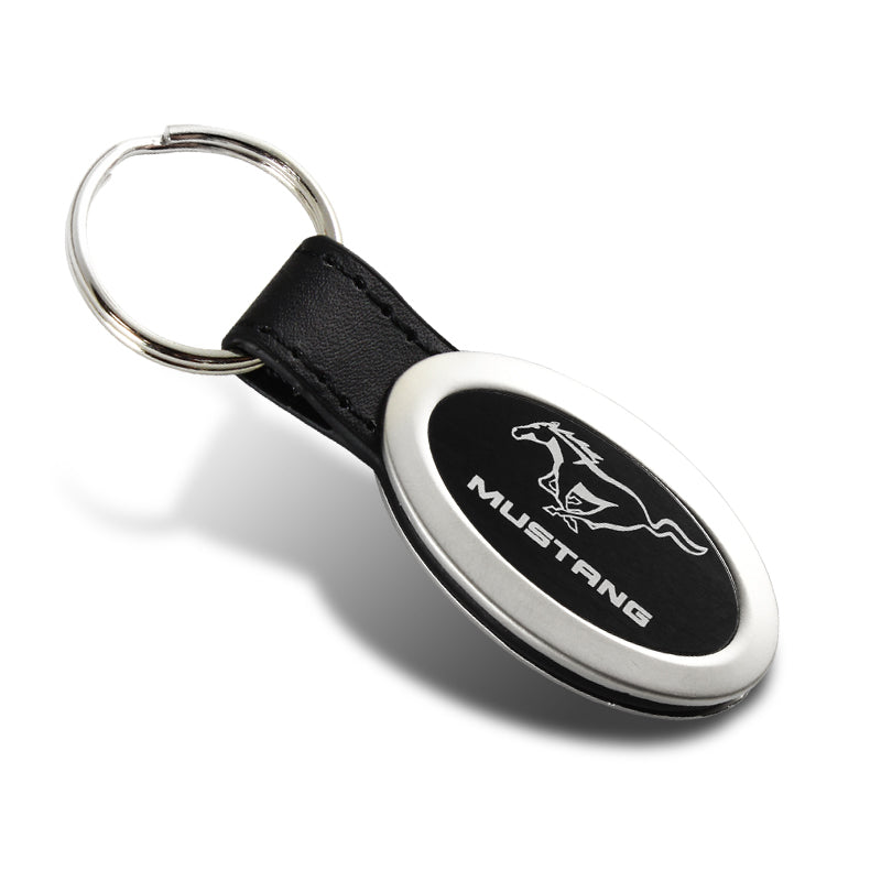 Leather Key Ring (Keychain) Black / Oval|Matworks