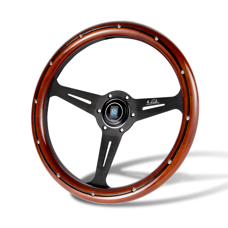 NEW NARDI CLASSIC 350MM STEERING WHEEL MAHOGANY WOOD with BLACK