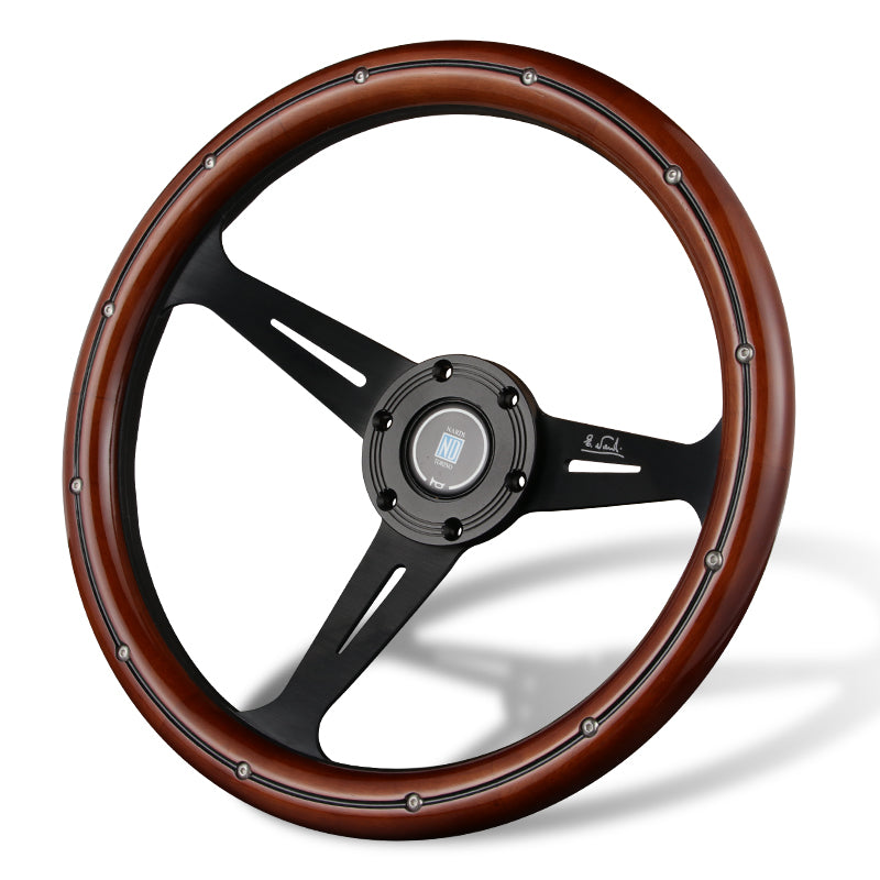 NEW NARDI CLASSIC 350MM STEERING WHEEL MAHOGANY WOOD with BLACK