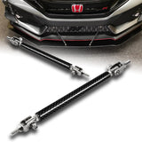 Adjustable 7" - 9" (100mm) Front Bumper Lip Splitter Diffuser Strut Rod Tie Support Bars -Carbon Fiber Look