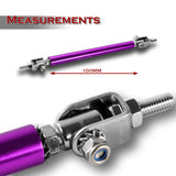 Adjustable 7" - 9" (100mm) Front Bumper Lip Splitter Diffuser Strut Rod Tie Support Bars -Purple