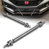 Adjustable 7" - 9" (100mm) Front Bumper Lip Splitter Diffuser Strut Rod Tie Support Bars -Silver