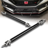 Adjustable 8" - 11" (150mm) Front Bumper Lip Splitter Diffuser Strut Rod Tie Support Bars -Carbon Fiber Look