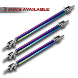 Adjustable 8" - 11" (150mm) Front Bumper Lip Splitter Diffuser Strut Rod Tie Support Bars -Neo Chrome