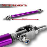 Adjustable 8" - 11" (150mm) Front Bumper Lip Splitter Diffuser Strut Rod Tie Support Bars -Purple