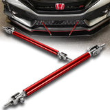 Adjustable 8" - 11" (150mm) Front Bumper Lip Splitter Diffuser Strut Rod Tie Support Bars -Red