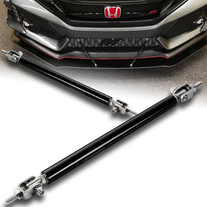 Adjustable 10" - 13" (200mm) Front Bumper Lip Splitter Diffuser Strut Rod Tie Support Bars -Black