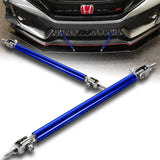 Adjustable 10" - 13" (200mm) Front Bumper Lip Splitter Diffuser Strut Rod Tie Support Bars -Blue