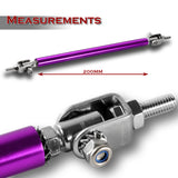 Adjustable 10" - 13" (200mm) Front Bumper Lip Splitter Diffuser Strut Rod Tie Support Bars -Purple