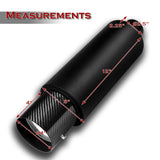 JDM N1 Style Universal 2.5" Inlet 4" Outlet Deep And Smooth Tone, Removable Silencer Pre-attached, Weld-On T-304 Exhaust Muffler -Black With Carbon Fiber Tip