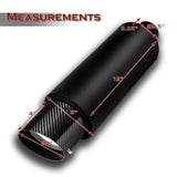 JDM N1 Style Universal 2.5" Inlet 4" Outlet Deep And Smooth Tone, Removable Silencer Pre-attached, Weld-On T-304 Exhaust Slant Tip High Flow Muffler -Black With Real Carbon Fiber Tip