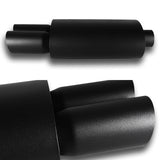 DTM Dual Slant Tip Style Universal 2.5" Inlet 3" Outlet Deep And Smooth Tone Weld-On T-304 Exhaust High Flow Dual Tip Muffler -Black