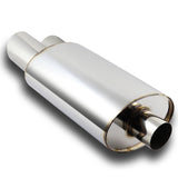 DTM Dual Slant Tip Style Universal 2.5" Inlet 3" Outlet Deep And Smooth Tone Weld-On T-304 Exhaust High Flow Dual Tip Muffler -Chrome