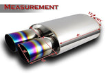 DTM Dual Slant Tip Style Universal 2.5" Inlet 3" Outlet Deep And Smooth Tone Weld-On T-304 Exhaust High Flow Dual Tip Muffler -Rainbow Burnt Tip