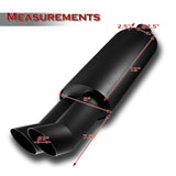 DTM Dual Angle Tip Style Universal 2.5" Inlet 3" Outlet Deep And Smooth Tone Weld-On T-304 Exhaust Muffler -Black