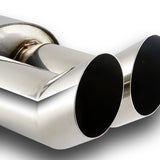 DTM Dual Angle Tip Style Universal 2.5" Inlet 3" Outlet Deep And Smooth Tone Weld-On T-304 Exhaust Muffler -Chrome