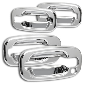 For Chevrolet Chevy / Silverado / Suburban / GMC / Yukon / Sierra Chrome Exterior Door Pull Handle Bowl Cover Caps 4PCS