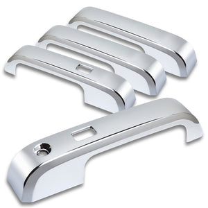 For 2015 - 2020 Ford F150 Mirror Chrome Exterior Door Pull Handle Lever Cover Cap Trim Kit With Smart Keyhole