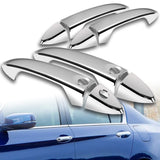 For 2017 - 2020 Honda Pilot / Ridgeline Chrome Exterior Door Pull Handle Cover Cap Trim Kit With Smart Key Hole