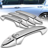 For 2017 - 2020 Honda Pilot / Ridgeline Chrome Exterior Door Pull Handle Cover Cap Trim Kit With Smart Key Hole