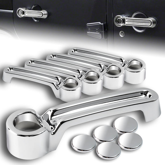 For 2008 - 2012 JEEP Liberty Mirror Chrome Exterior Door Pull Handle Cover Cap Trim Kit 5PCS