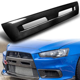 For 2008 - 2015 Mitsubishi Lancer Evolution EVO 10 Only Real Carbon Fiber Front Bumper Grille Grill Outline Trim Overlay Cover