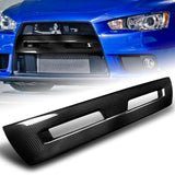 For 2008 - 2015 Mitsubishi Lancer Evolution EVO 10 Only Real Carbon Fiber Front Bumper Grille Grill Outline Trim Overlay Cover