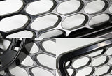 RS4 Style For 1996 - 2001 Audi A4 S4 B5 Front Bumper Mesh Grille Grill Outline Trim Overlay Cover -Black ABS