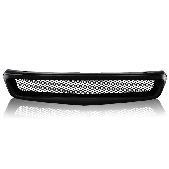 JDM Type-R Style For 1999 - 2000 Honda Civic Front Bumper Mesh Grille Grill Outline Trim Overlay Cover -Black ABS