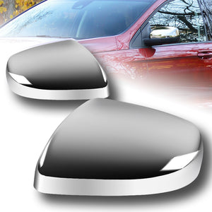 Side View Mirror Covers Cap For 2015-2018 Ford Edge W/O Turn Signal Cut -Chrome ABS