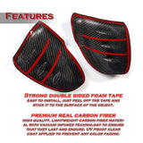 Side View Mirror Covers Cap Trim For 2018-2023 Kia Stinger -Real Carbon Fiber