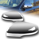 Side View Mirror Covers Cap For 2015-2018 Ford Edge With Turn Signal Cut -Chrome ABS