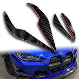 For 2012 - 2025 BMW M3 (G80) M4 (G82/G83) Front Bumper Aero Winglet Canard Fins Spoiler Body Kit Splitter -Real Carbon Fiber