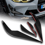 For 2012 - 2025 BMW M3 (G80) M4 (G82/G83) Front Bumper Aero Winglet Canard Fins Spoiler Body Kit Splitter -Real Carbon Fiber