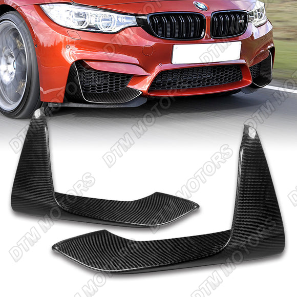 For 2015-2020 BMW F80 F82 F83 M3 M4 Real Carbon Fiber Front Bumper Body Splitter Spoiler Lip 2PCS