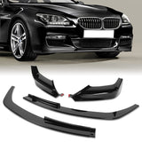 For 2012-2018 BMW 6-Series F06 F12 F13 M-Sport Front Bumper Splitter Spoiler Lip 4PCS -Painted Black