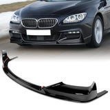 For 2012-2018 BMW 6-Series F06 F12 F13 M-Sport Front Bumper Splitter Spoiler Lip 4PCS -Painted Black